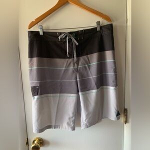 Men's Trinity Black and Gray Board Shorts/Swim Shorts